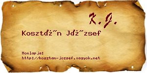 Kosztán József névjegykártya